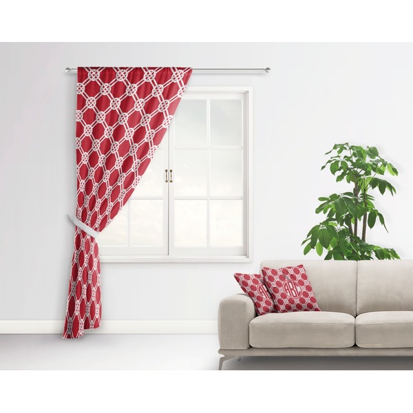Celtic Knot Curtain With Window and Rod - in Room Matching Pillow