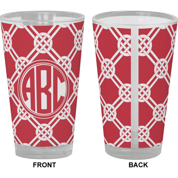 Celtic Knot Pint Glass - Full Color - Front & Back Views