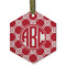 Celtic Knot Flat Glass Ornament - Hexagon w/ Monogram