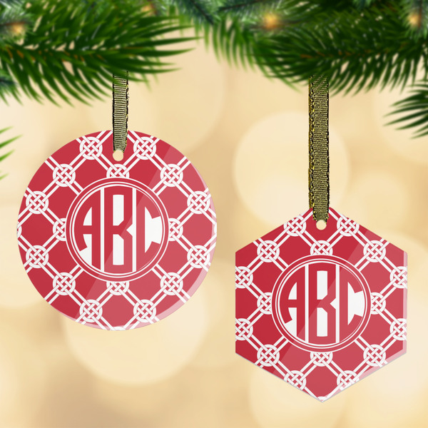 Custom Celtic Knot Flat Glass Ornament w/ Monogram