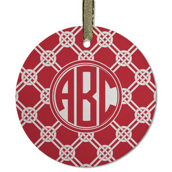 Celtic Knot Flat Glass Ornament - Round w/ Monogram