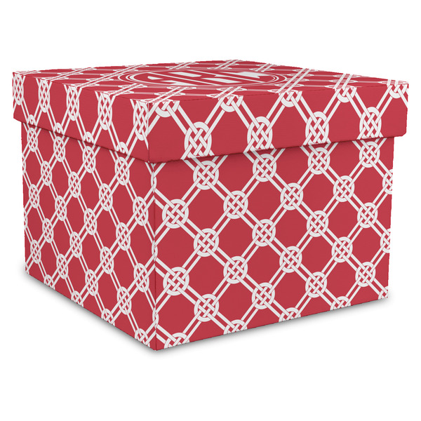 Custom Celtic Knot Gift Box with Lid - Canvas Wrapped - X-Large (Personalized)