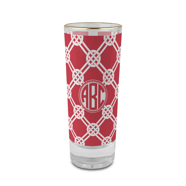 Custom Celtic Knot 2 oz Shot Glass - Glass with Gold Rim (Personalized)