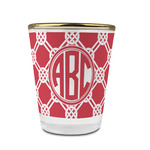 Celtic Knot Glass Shot Glass - 1.5 oz - with Gold Rim - Set of 4 (Personalized)