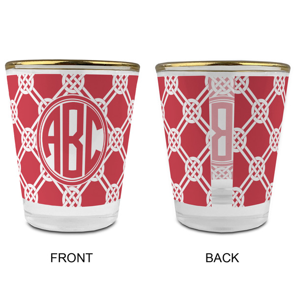 Celtic Knot Glass Shot Glass - with gold rim - APPROVAL