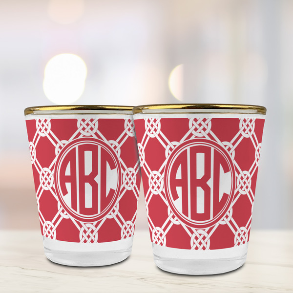Celtic Knot Glass Shot Glass - with gold rim - LIFESTYLE
