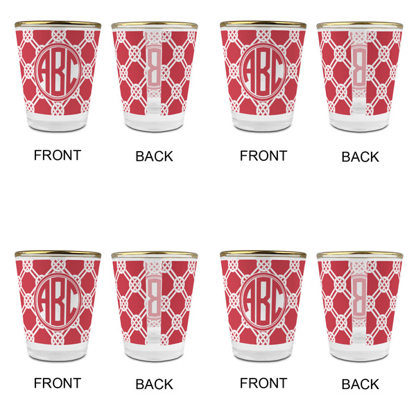 Celtic Knot Glass Shot Glass - with gold rim - Set of 4 - APPROVAL