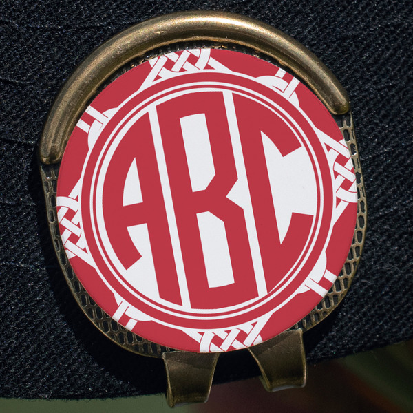 Celtic Knot Golf Ball Marker Hat Clip - Gold - Close Up