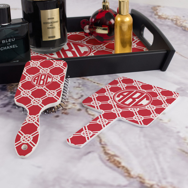 Celtic Knot Hair Brush and Hand Mirror - Bathroom Scene