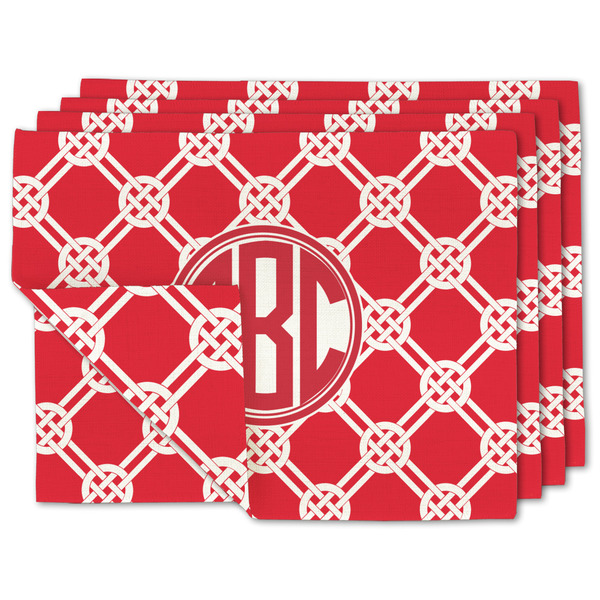 Custom Celtic Knot Double-Sided Linen Placemat - Set of 4 w/ Monogram
