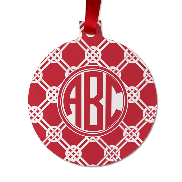 Custom Celtic Knot Metal Ball Ornament - Double Sided w/ Monogram