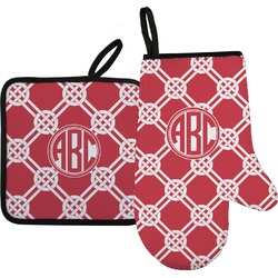 Celtic Knot Oven Mitt & Pot Holder Set w/ Monogram