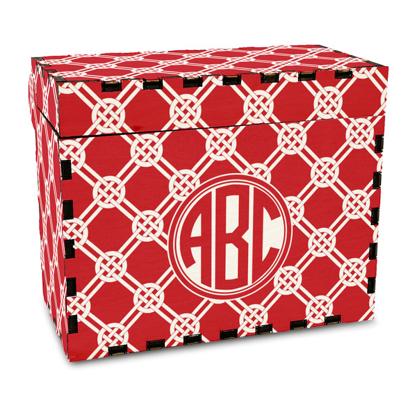 Custom Celtic Knot Wood Recipe Box - Full Color Print (Personalized)