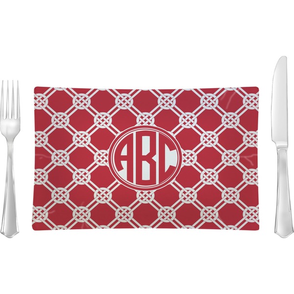 Custom Celtic Knot Rectangular Glass Lunch / Dinner Plate - Single or Set (Personalized)