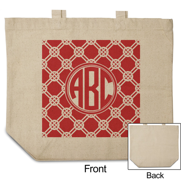 Celtic Knot Reusable Cotton Grocery Bag - Front & Back View