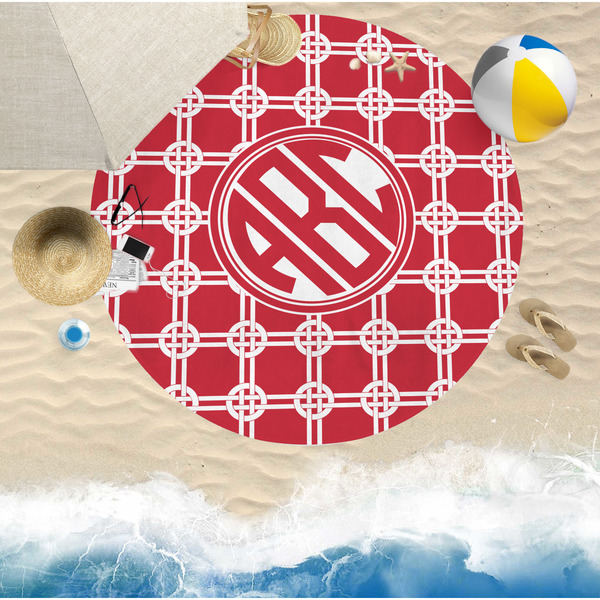 Celtic Knot Round Beach Towel Lifestyle