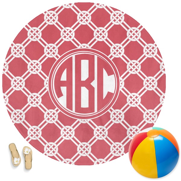 Custom Celtic Knot Round Beach Towel (Personalized)