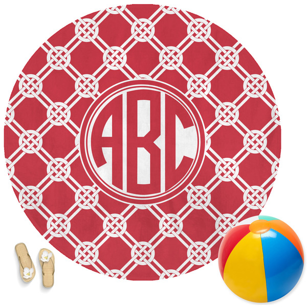 Custom Celtic Knot Round Beach Towel (Personalized)