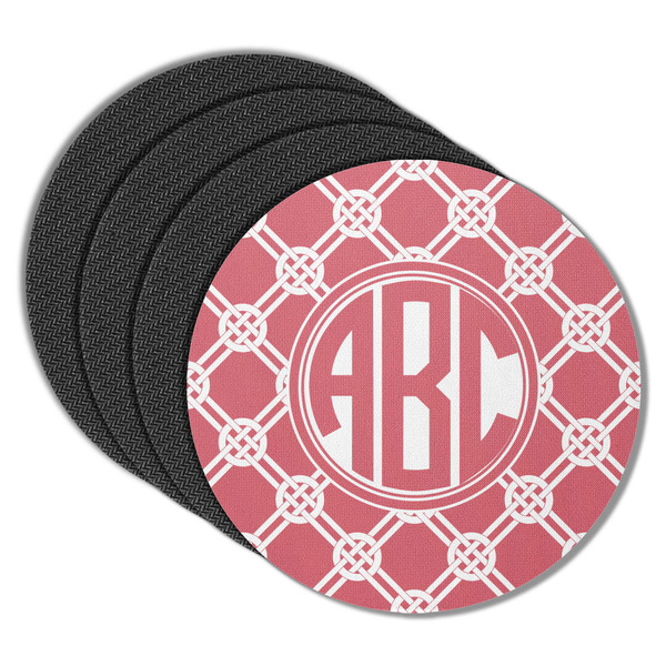 Custom Celtic Knot Round Rubber Backed Coasters - Set of 4 (Personalized)