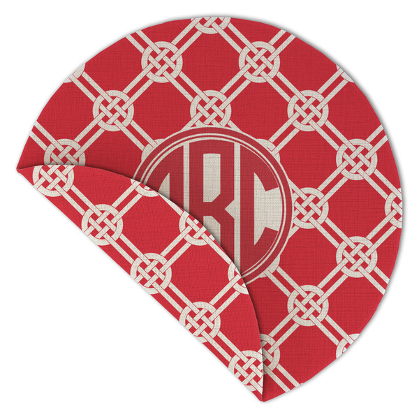 Celtic Knot Round Linen Placemats - Front (folded corner double sided)