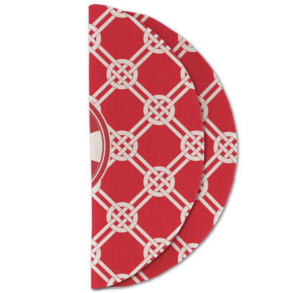 Celtic Knot Round Linen Placemats - HALF FOLDED (double sided)