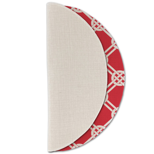 Celtic Knot Round Linen Placemats - HALF FOLDED (single sided)