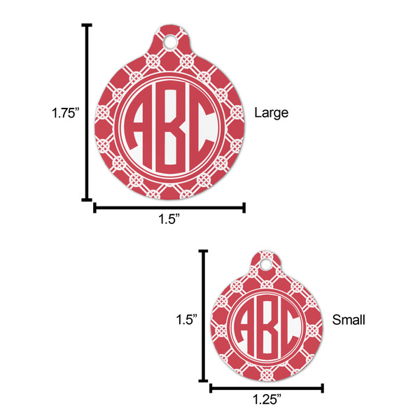 Celtic Knot Round Pet ID Tag - Large - Comparison Scale