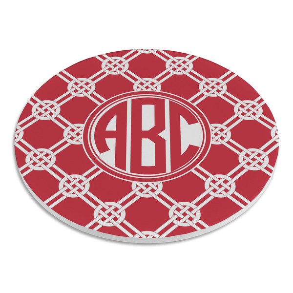 Celtic Knot Round Stone Trivet - Angle View