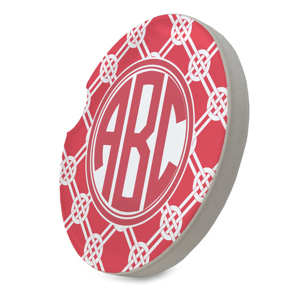 Celtic Knot Sandstone Car Coaster - STANDING ANGLE