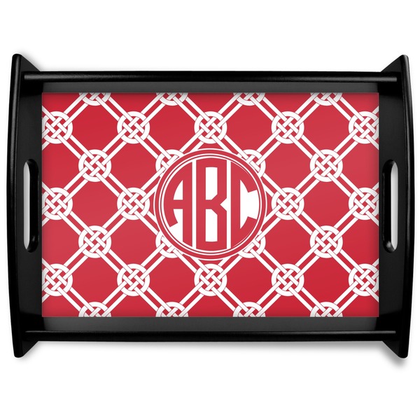 Custom Celtic Knot Black Wooden Tray - Large (Personalized)