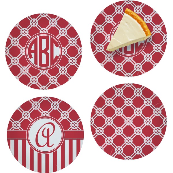 Custom Celtic Knot Set of 4 Glass Appetizer / Dessert Plate 8" (Personalized)