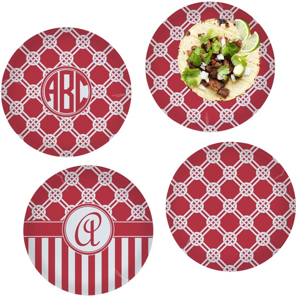 Custom Celtic Knot Set of 4 Glass Lunch / Dinner Plate 10" (Personalized)