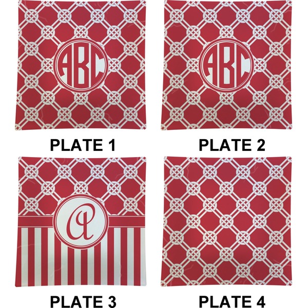 Celtic Knot Set of Square Dinner Plates (Approval)