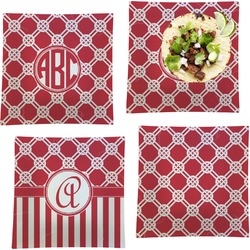 Celtic Knot Set of 4 Glass Square Lunch / Dinner Plate 9.5" (Personalized)