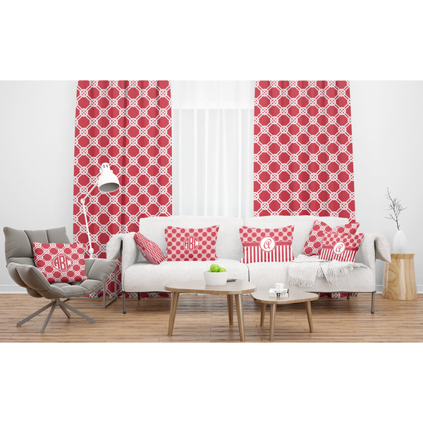 Celtic Knot Sheer and Custom Curtains in Room with Matching Pillows