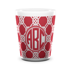 Celtic Knot Ceramic Shot Glass - 1.5 oz - White - Set of 4 (Personalized)