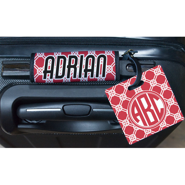 Celtic Knot Square Luggage Tag & Handle Wrap - In Context