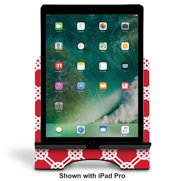 Celtic Knot Stylized Tablet Stand - Front with ipad