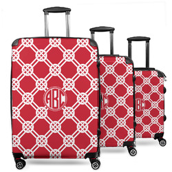 Celtic Knot 3 Piece Luggage Set - 20" Carry On, 24" Medium Checked, 28" Large Checked (Personalized)