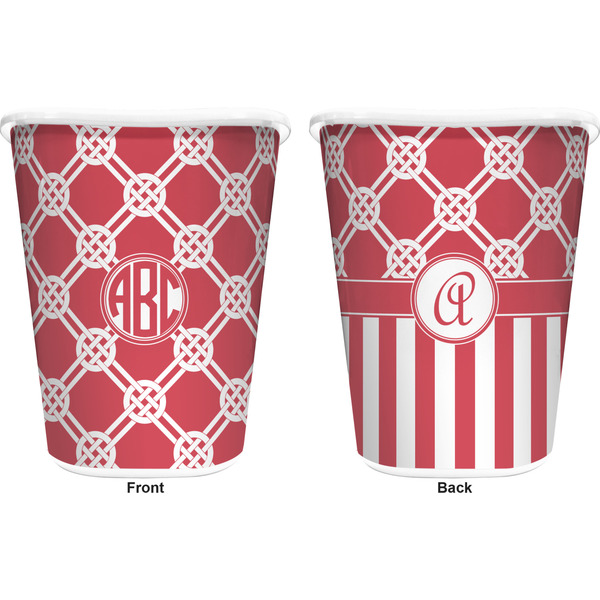 Celtic Knot Trash Can White - Front and Back - Apvl