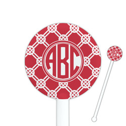 Celtic Knot 5.5" Round Plastic Stir Sticks - White - Single Sided (Personalized)