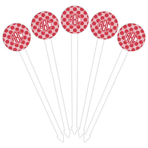 Celtic Knot White Plastic 6" Food Pick - Round - Fan View