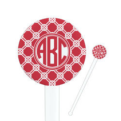 Celtic Knot 7" Round Plastic Stir Sticks - White - Double Sided (Personalized)