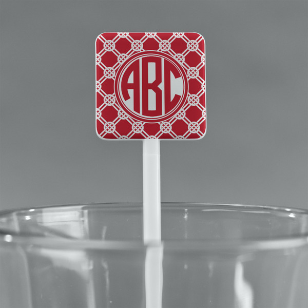 Celtic Knot White Plastic Stir Stick - Square - Main