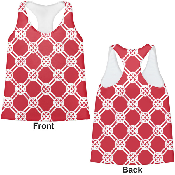 Celtic Knot Womens Racerback Tank Tops - Medium - Front and Back