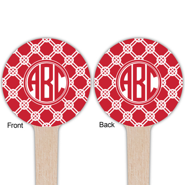 Celtic Knot Wooden 4" Food Pick - Round - Double Sided - Front & Back