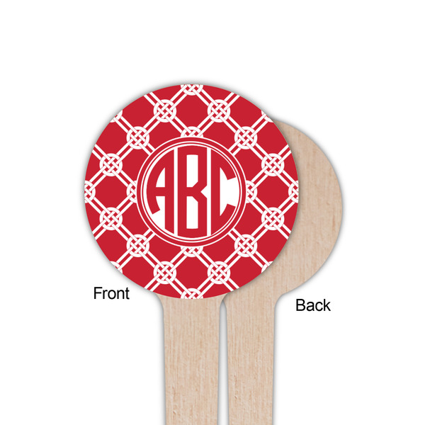 Celtic Knot Wooden 4" Food Pick - Round - Single Sided - Front & Back