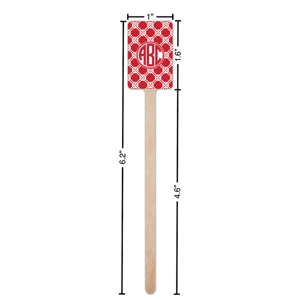 Celtic Knot Wooden 6.25" Stir Stick - Rectangular - Dimensions
