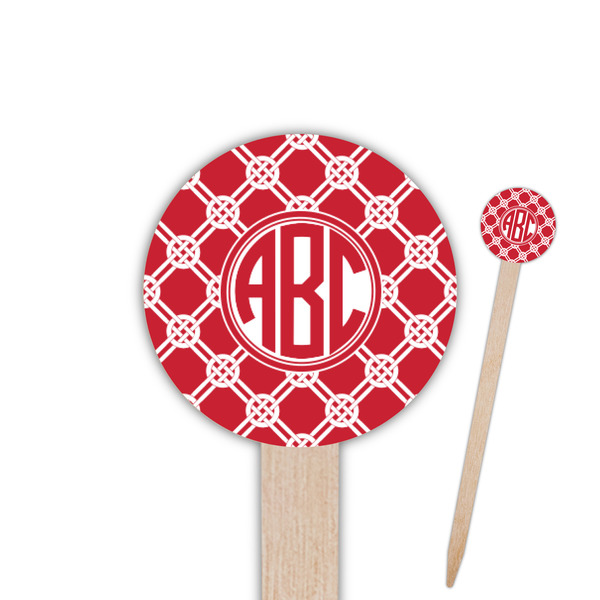 Custom Celtic Knot Round Wooden Food Picks (Personalized)