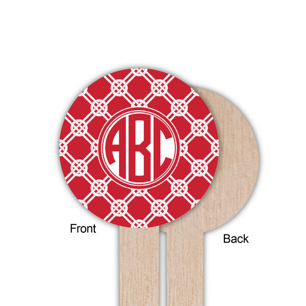 Celtic Knot Wooden 6" Food Pick - Round - Single Sided - Front & Back